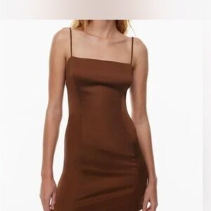 Aritzia Sundeh Satin Mini Dress with adjustable straps Sz 12